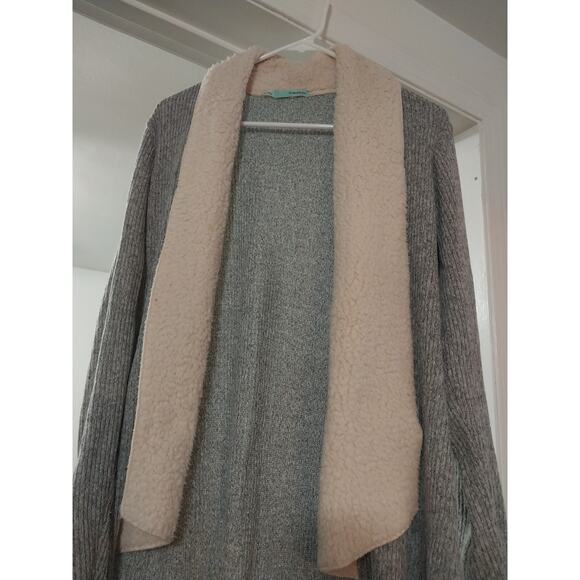 Maurice's Womens Cardigan Gray Beige Size Large Polyester Nylon Blend - Picture 1 of 3